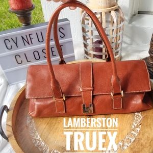 Lamberston Truex camel colored leather shoulder bag